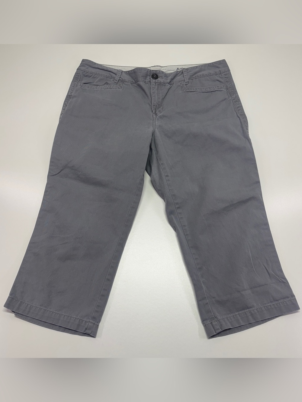 Eddie Bauer Blakely Gray Cotton Capri Pants Size 14 Coastal Utility Classic